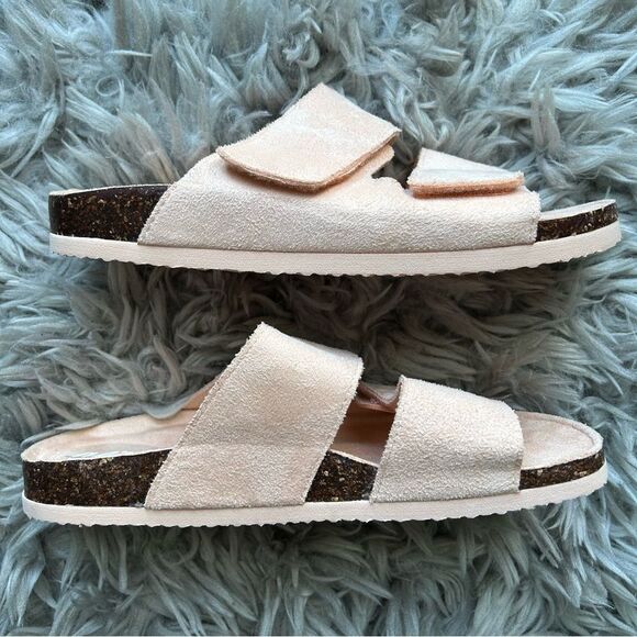 New Aerie peachy pink double strap slip on slide sandals women’s shoe size 8 - Picture 4 of 8